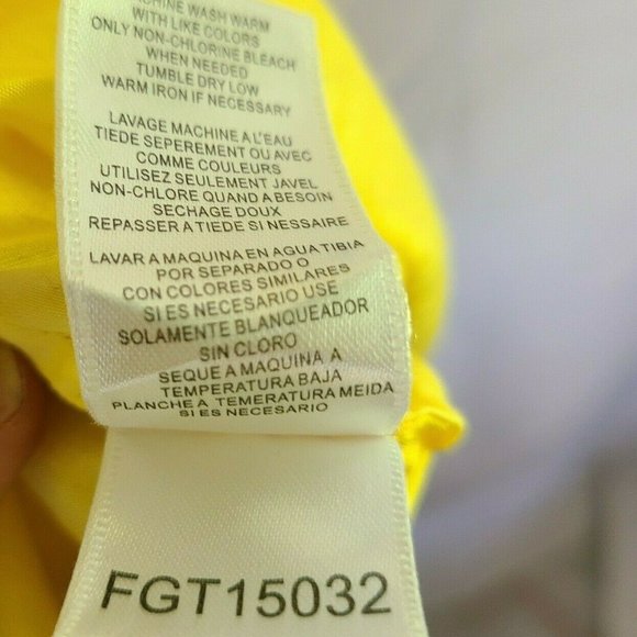 🌷  BCBGMaxazria Yellow Ruffle Top Ruched - Picture 8 of 12